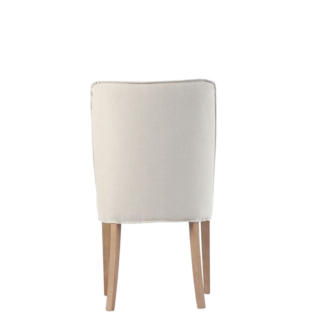 BIANCA DINING CHAIR  CREAM FABRIC WITH WASHED OAK LEG image 2